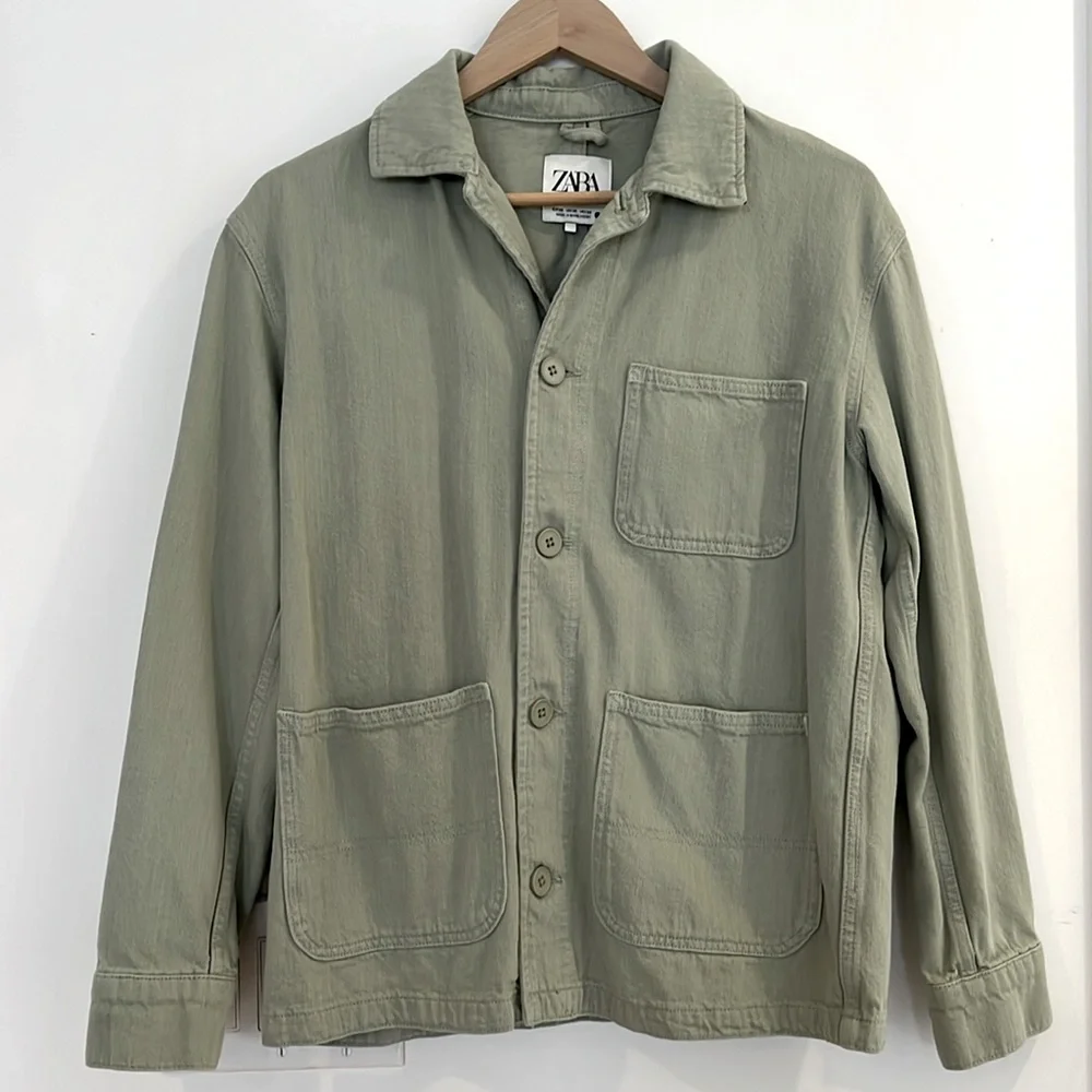 Zara Sage Green Chore Jacket - XS - Picture 4 of 5